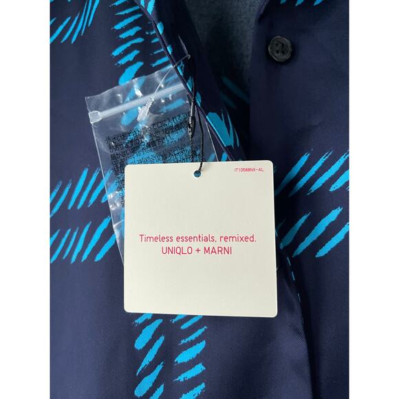 NEW‎ Marni Uniqlo Collaboration Oversized Open Collar Shirt Size Large - Picture 6 of 7